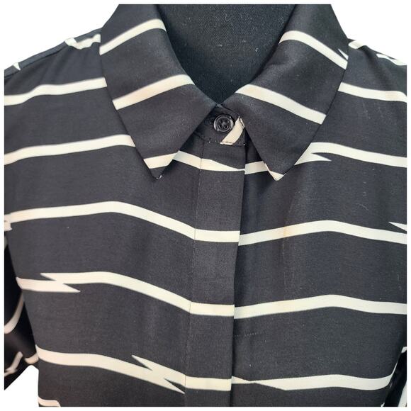 NWT American Living Shirt Dress SZ 12 Women Black White Work Casual Pockets NEW - Picture 5 of 11